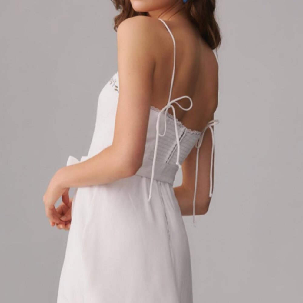 NWT Reformation Kieryn Linen Midi Dress Sz2 Black - Picture 3 of 7